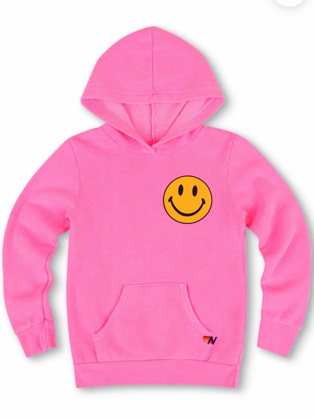 Aviator Nation KID'S SMILEY 2 PULLOVER HOODIE - NEON PINK